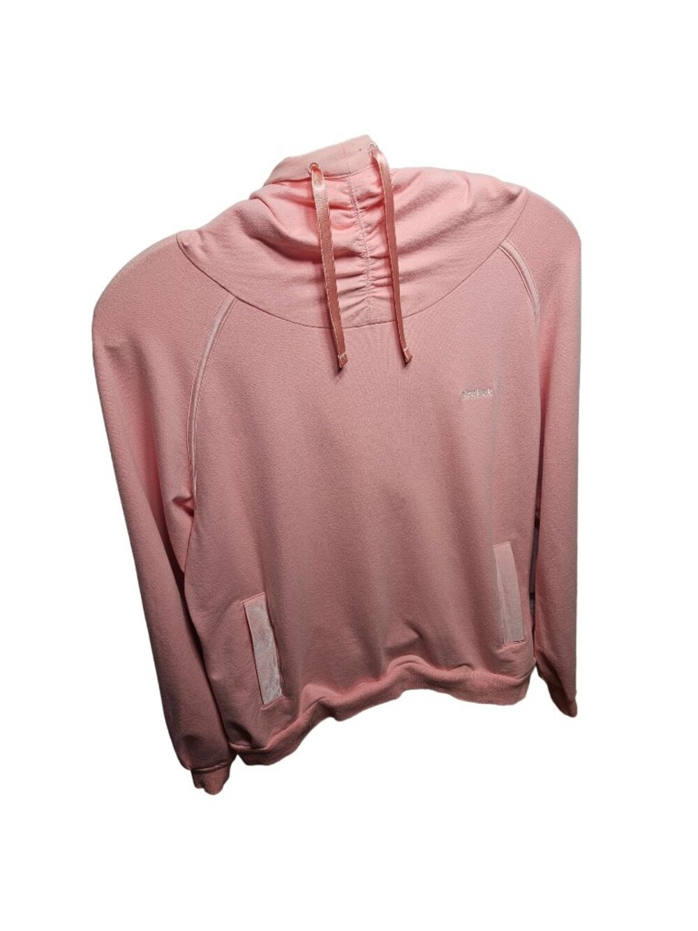 Reebok Pink Hoodie Drawstring Pockets Womens Size M